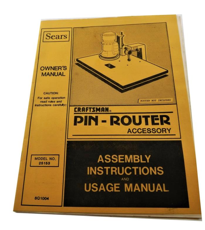 Craftsman Pin Router User Manual 25153
