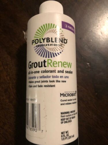 Grout Renew Colorant Stain Fade Resistant Polyblend 381 Bright White 8oz, New