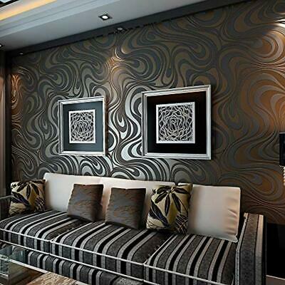 Modern Luxury Abstract Curve 3d Wallpaper Roll Mural Papel De Parede Flocking -