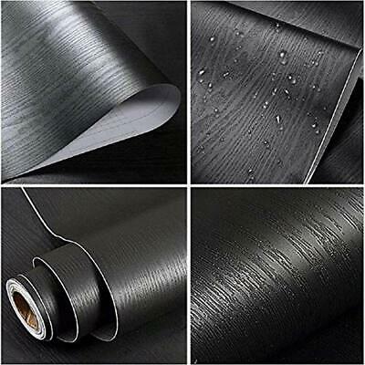 Black Wood Contact Paper Self Adhesive Shelf Liner Covering For Kitchen Cabinets