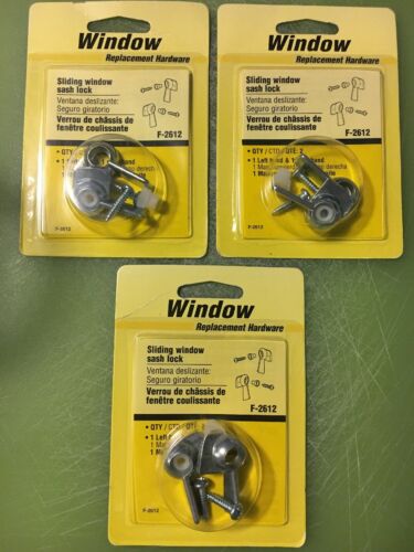Lot of 3 Prime Line (2-Pack) F-2612 One Left & Right Sliding Window Sash Locks
