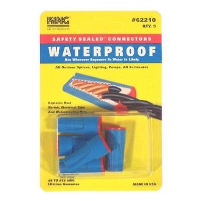 King Safety Products 62210 Waterproof Wire Connectors, Aqua Blue and Red