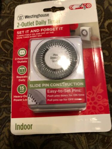New Westinghouse 2 Outlet Daily Timer Indoor  Mechanical Timer