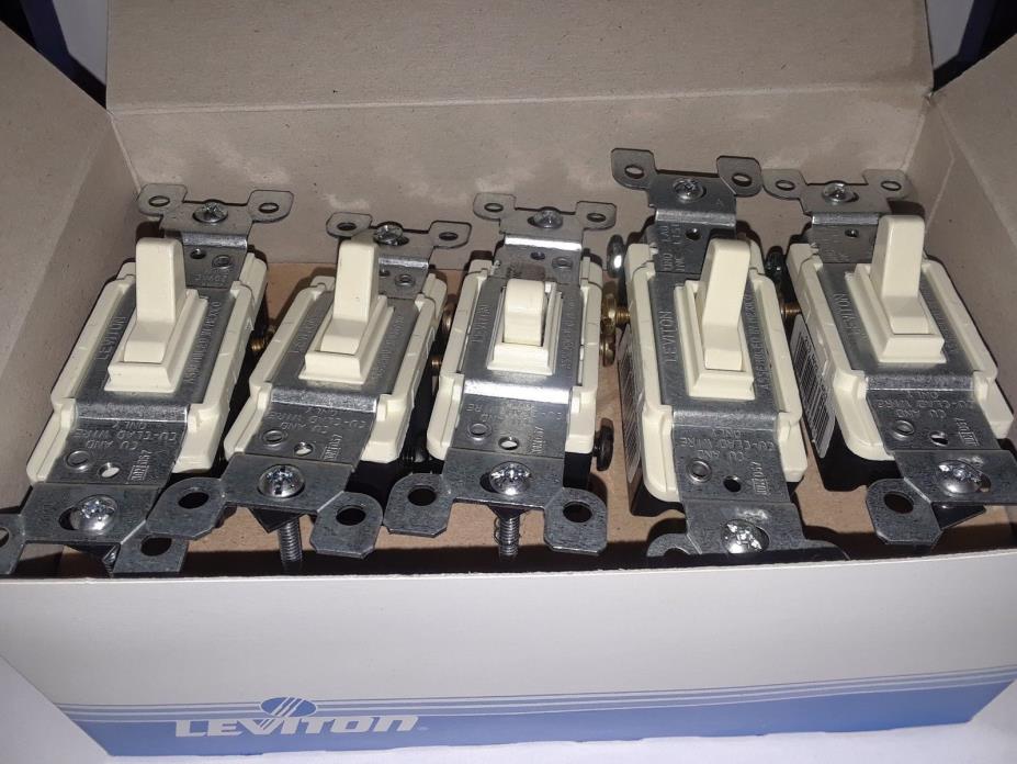 LOT OF  10 LEVITON 1453-2  3-WAY TOGGLE SWITCHS, 15A-120V GROUNDED  NIB