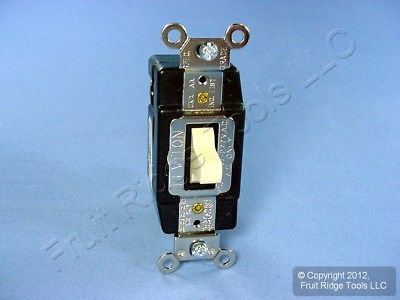 Leviton Ivory SPDT DOUBLE THROW Maintained Contact Toggle Switch 20A Bulk 1285-I
