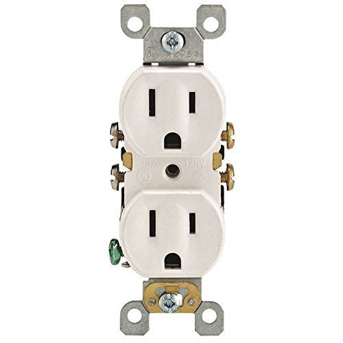 Leviton 5320-SW Duplex Receptacle Residential Grade 5-15R 15A 125V Quickwire Pus