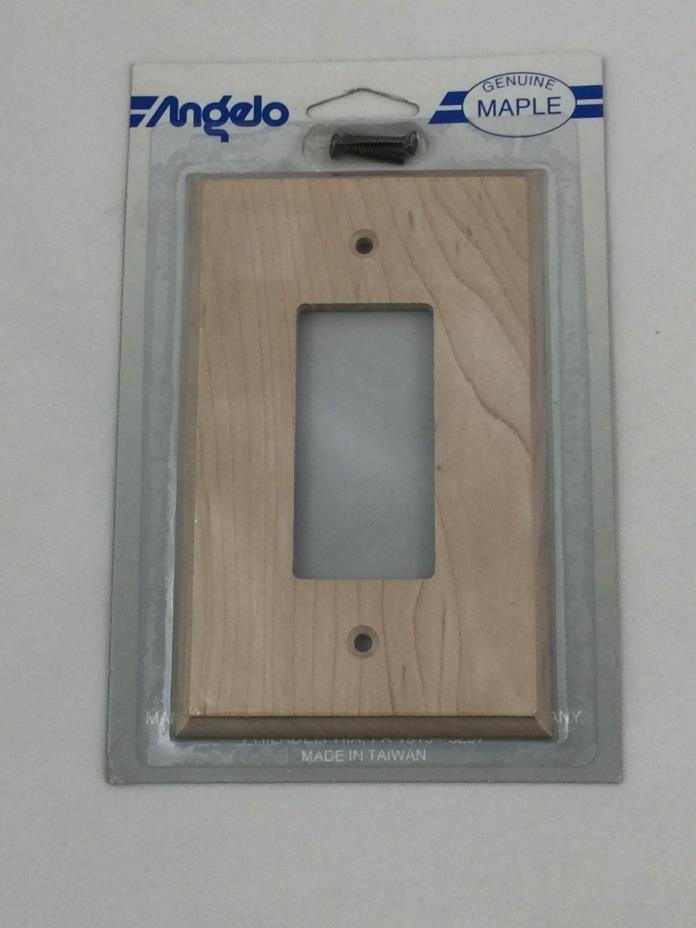 ANGELO 74641 GENUINE MAPLE COVER WALL PLATE FOR 1 ROCKER SWITCHES 030721746413