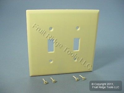 Cooper Ivory Mid-Size 2-Gang Switch Cover Thermoset Wall Plate Switchplate 2039V