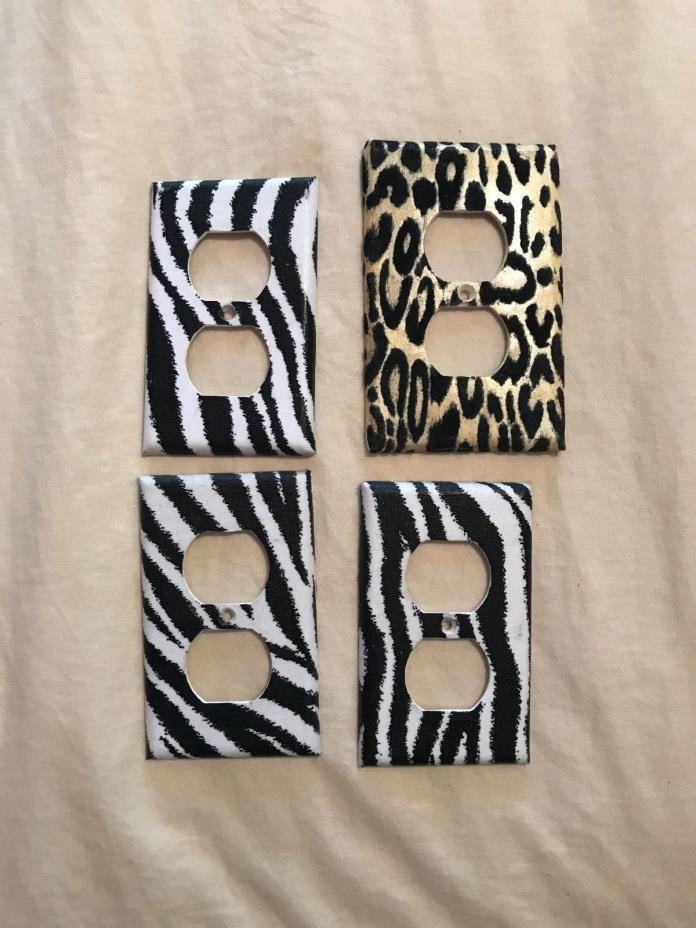 Four Animal Print Zebra and Leopard Print Outlet Covers