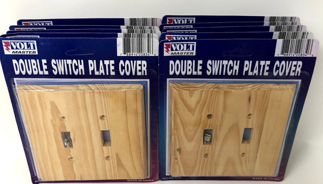 Volt Master Wooden Double Switch Plate Cover Contractor Pack Set of 10