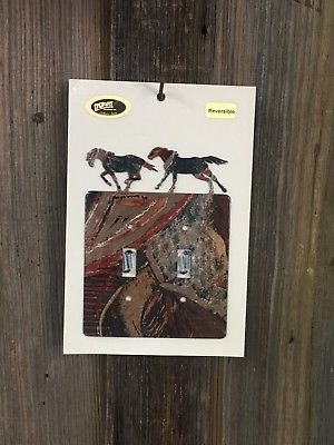 Lazart Rustic Running Horses Collector's Series Western Light Switch Cover Plate