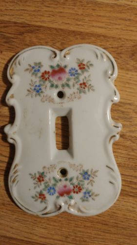 Vintage Ceramic Flower Light Switch Cover