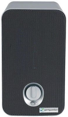Tabletop Air Purifier Filtered 3-Fan Speed Manual Control Charcoal Filter Gray