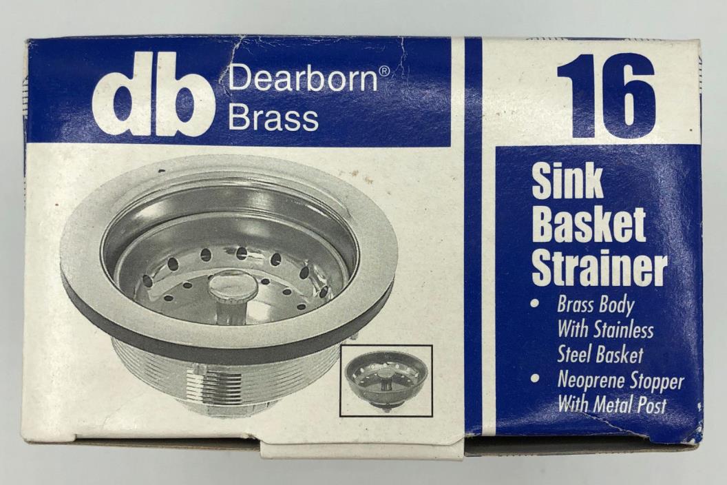 NEW Dearborn Brass 16 Sink Stainless Steel Basket Strainer