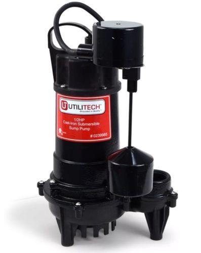 Utilitech - 0239985 - Submersible Sump Pump 0.5-HP - 74 Gal Per Min - Cast Iron