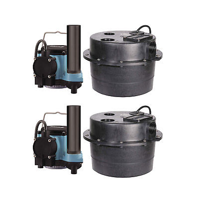 Little Giant WRSC-6 1/3 HP Compact Drainosaur Tank & Pump Combo System (2 Pack)