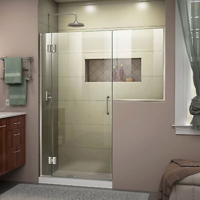 DreamLine Unidoor-X 55-55 1/2 in. W x 72 in. H Frameless Hinged Shower Door i...