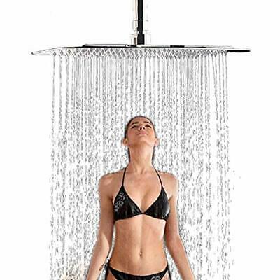 16 Inch Large Square Rain Showerhead, Stainless Steel Head With Polish Chrome To