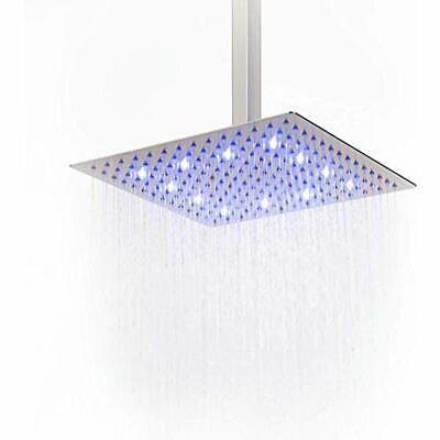 Contemporary LED 12 Inch Waterfall Rain Shower Stainless Steel Head Faint Light