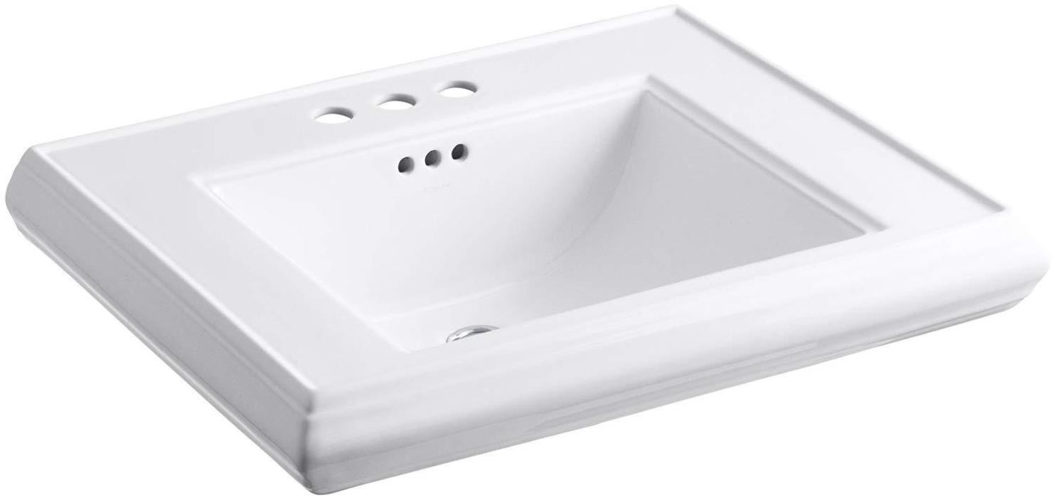 KOHLER K-2259-4-0 Memoirs Pedestal Bathroom Sink Basin with 4