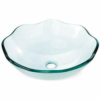 Miligore Modern Glass Vessel Sink - Above Counter Bathroom Vanity Basin Bowl