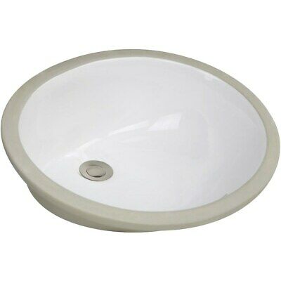 Undermount Vanity Sink Bathroom Porcelain Oval White Traditional Classic Bowl