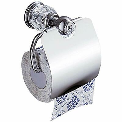 AUSWIND Silver Chrome Polished Toilet Paper Holder Brass Finished Clear Crystal