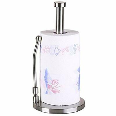 - Paper Towel Holder Stand Rustproof Stainless Steel Simply Tear Roll Spring Arm