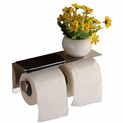 Double Roll Toilet Paper Holder, SUS304 Stainless Steel Bathroom Tissue With