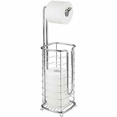 MDesign Toilet Paper Holders Free Standing Dispenser, With Storage For 3 Spare 1