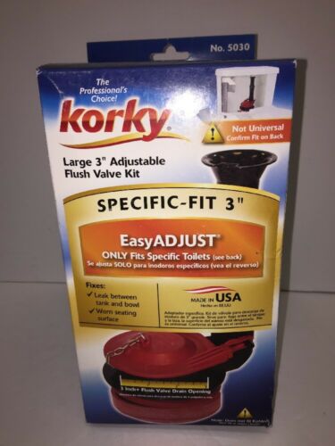 NEW Korky 5030BP Toilet Flush Valve & Tank to Bowl Gasket Kit Adjustable 3-Inch