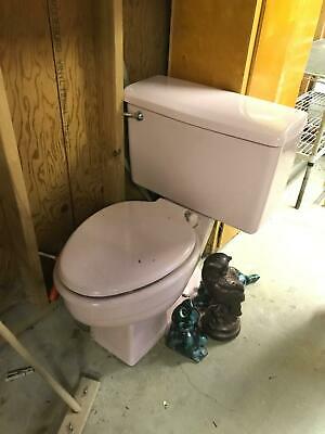1950's Vintge MCM PINK Toilet tank bowl seat Crane PERFECT COMPLETE