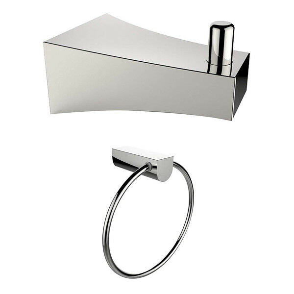 American Imaginations AI-13290 Towel Ring and Robe Hook Accessory Set, Chrome Pl