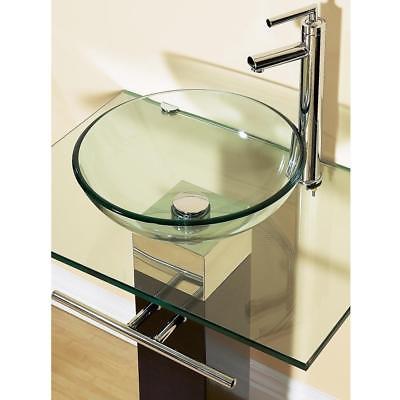 23-inch Bathroom Vanity Set with Clear Glass Sink