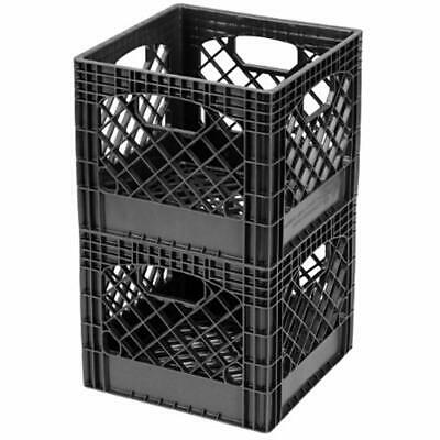 MC01016BLK Utility Carts Milk Crates, 16-Quart, Black, 2-Pack Home & Kitchen
