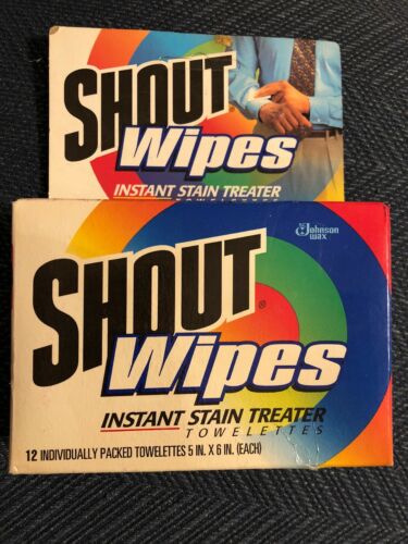 Vintage 1997  SHOUT Wipes  Prop Decor Stain Treater Cleaning Towelettes Sealed