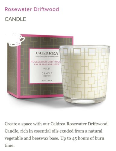 Caldrea rosewater driftwood Candle and Hand Lotion