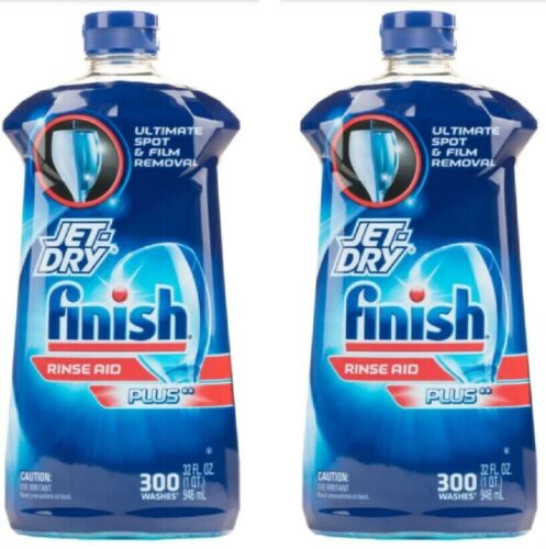 2-Pack Finish Jet-Dry Rinse Aid, Dishwasher Rinse Agent & Drying Agent (32oz)