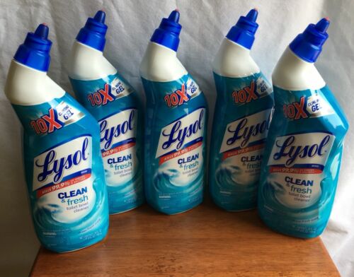 Lysol Lot of 5 Clean and Fresh Toilet Bowl Cleaner 24 oz NEW