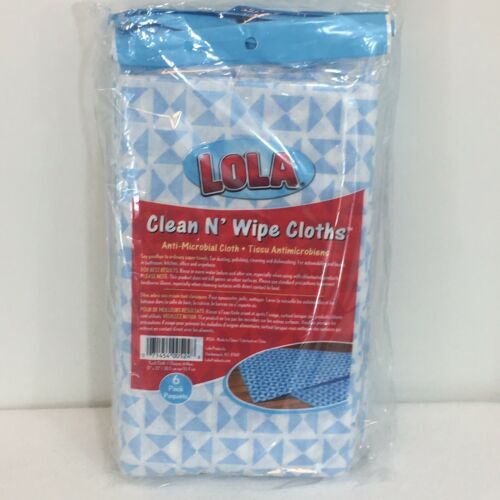 Lola 524 Anti-Microbial Clean n' Wipe Towels Six 6-packs (36 Cloths) 12
