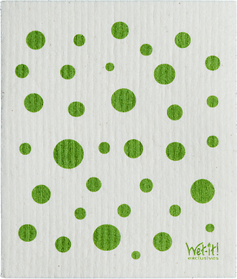 WET-IT Dot and Dots Absorbent SWEDISH CLEANING CLOTH  Green 2 pack