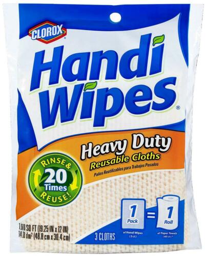 Clorox Handi Wipes Heavy Duty Reusable Cloths, 3 Count (Pack of 4) Colors...