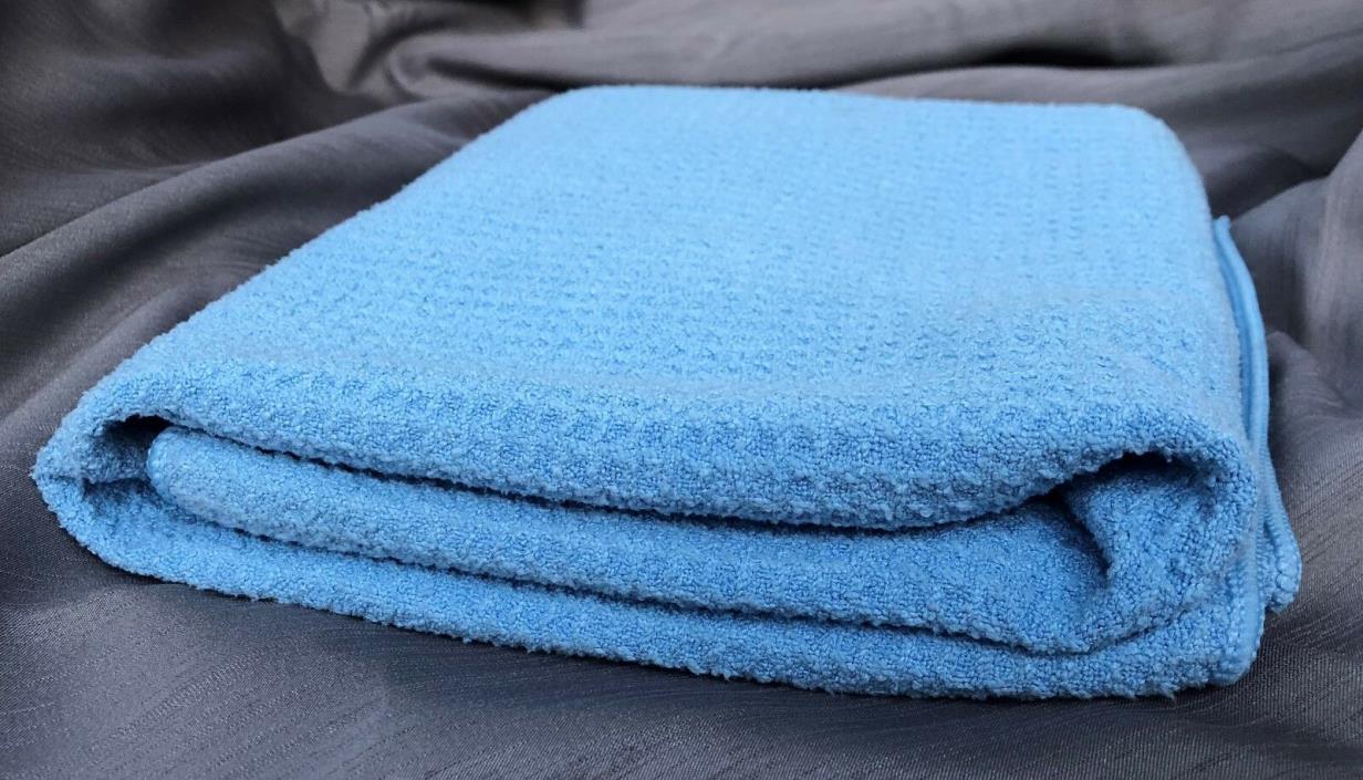 2 PREMIUM Blue Korean Microfiber Car Drying Towels Waffle Weave 36x24 Washable 2
