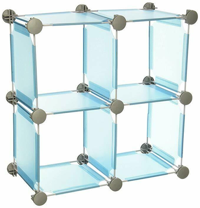 Organize It All Set of 4 Translucent Connecting Storage Cubes – Blue