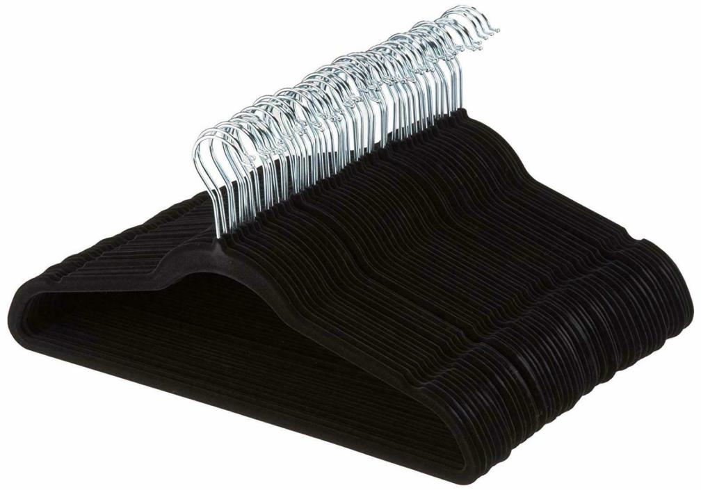 Velvet Suit Hangers - 50-Pack, Black