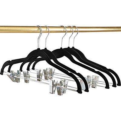 Velvet Skirt Hangers Clips 12 Pack - Non Slip Clothes Notches For Pants Coat 360