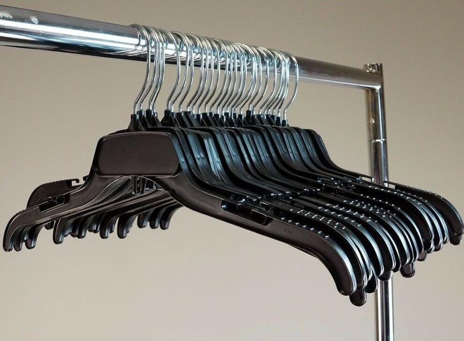 50 Shirt Hangers Black Plastic 17