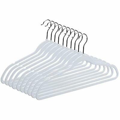 10 Quality Standard Hangers Plastic Non Velvet Non-Flocked Thin Compact Slim