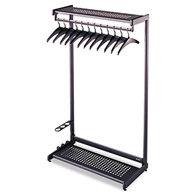 Quartet Two-Shelf Garment Rack, Freestanding, 24 Inch, Black, 8 Hangers Included