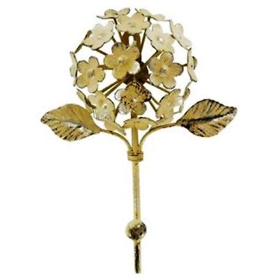 Pretty LooK Off-White Metal Flower Wall Hook with Leaves. Hang jackets,coats,key